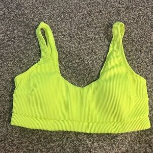 Hollister neon ribbed scoop bikini top